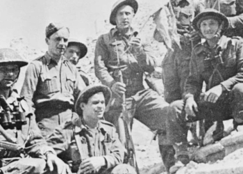 Lancieri Podolski nell'abbazia di Montecassino (foto liberationroute.com)