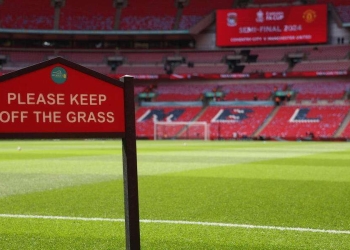 Il prato dello stadio di Wembley (Foto ANSA)