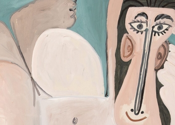 Pablo Picasso, Nudo accovacciato (1961, particolare)
