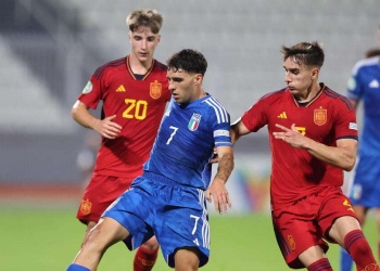 La Spagna U21 contro l'Italia (Foto ANSA)