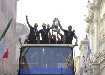 L'Italia festeggia la vittoria degli Europei (Foto ANSA)