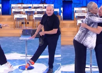 Alessandra Celentano e Garrison Rochelle a Verissimo (foto: web)