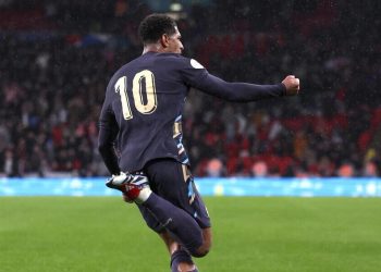 Jude Bellingham esulta con l'Inghilterra (Foto ANSA)