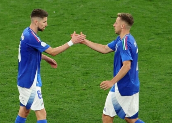 Jorginho e Davide Frattesi con l'Italia (Foto ANSA)
