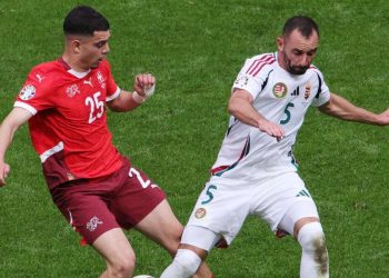 Zeki Amdouni in azione contro l'Ungheria (Foto ANSA)