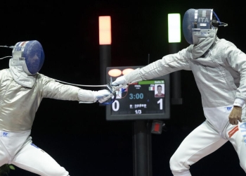 Michele Gallo è oro nella sciabola agli Europei scherma 2024 Basilea (Foto ANSA)