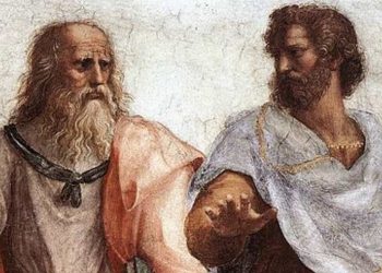 Scuola di Atene, Platone e Aristotele