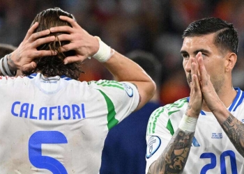 Riccardo Calafiori e Mattia Zaccagni con l'Italia agli Europei 2024 (Foto ANSA)