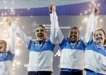 La nazionale del fioretto femminile di scherma (Foto ANSA)