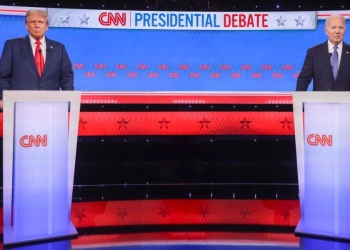 Il dibattito tv tra Donald Trump e Joe Biden del 27 giugno 2024 (Ansa)