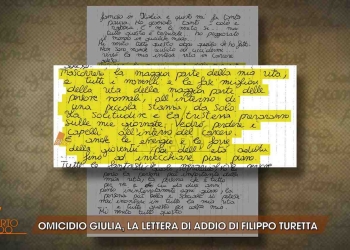 Filippo Turetta, lettera d'addio (screen da Quarto Grado)