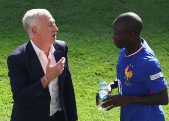 Didier Deschamps e N'Golo Kanté (Foto ANSA)