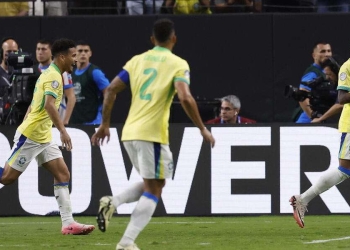 Savio in gol con il Brasile in Copa America 2024 (Foto ANSA)