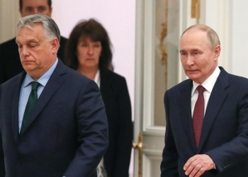 Viktor Orbán con Vladimir Putin (Ansa)