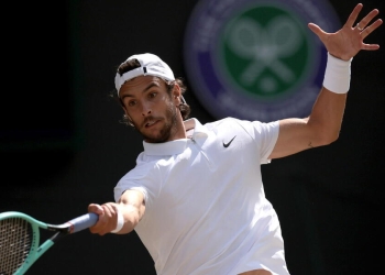 Lorenzo Musetti a Wimbledon 2024 (Foto ANSA)