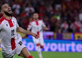 Georges Mikautadze, tre gol con la Georgia agli Europei 2024 (Foto ANSA)