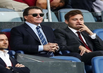 Dan e Ryan Friedkin allo stadio Olimpico di Roma (Foto ANSA)