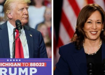 Collage Kamala Harris Trump