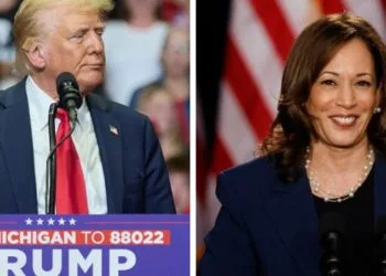 Collage Kamala Harris Trump