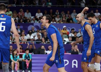 L'Italia del volley maschile, qui alle Olimpiadi Parigi 2024 (Foto ANSA)