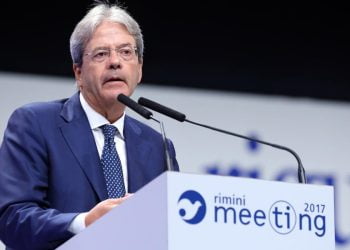 Paolo Gentiloni al Meeting di Rimini nel 2017 (ANSA Fabrizio Petrangeli)