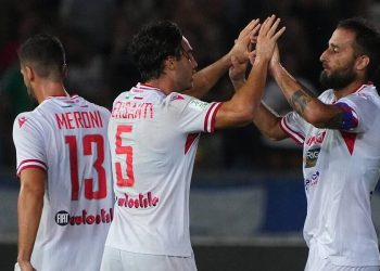 L'esultanza della Reggiana (da facebook.com/acreggiana1919official)