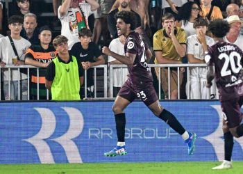 L'esultanza di Saul Coco con il Torino (Foto ANSA)