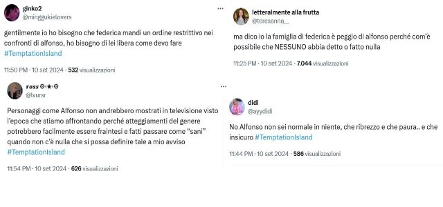 i tweet su alfonso e federica