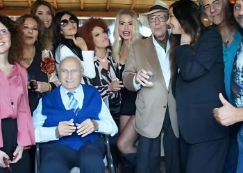 Pippo Baudo al compleanno di Pingitore