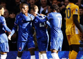 Il Chelsea esulta per un gol (Foto ANSA)