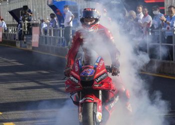 Un'immagine del Gp Giappone MotoGp (Foto ANSA)