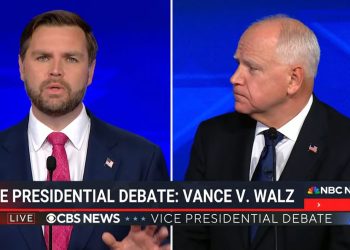 Vance e Walz il confronto in tv (screen da Youtube)