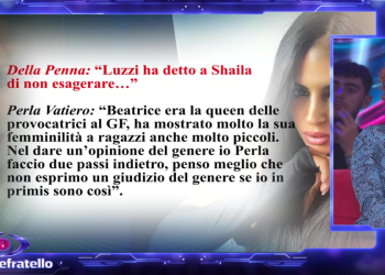 Beatrice Luzzi risponde a Perla Vatiero al Grande Fratello 2024 (screen da TV)