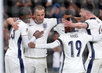 L'Inghilterra festeggia, qui in Nations League (Foto ANSA)