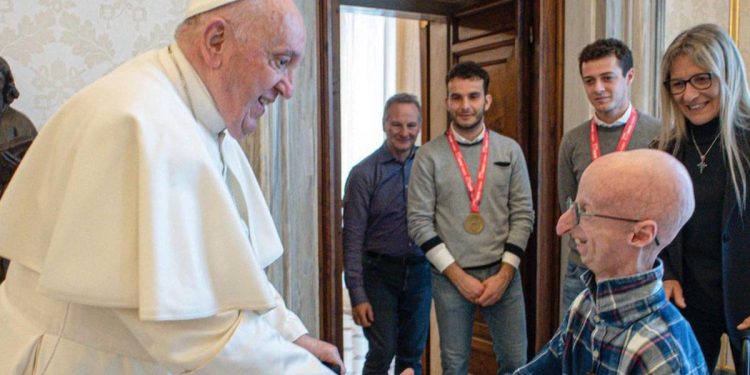 Sammy Basso con Papa Francesco