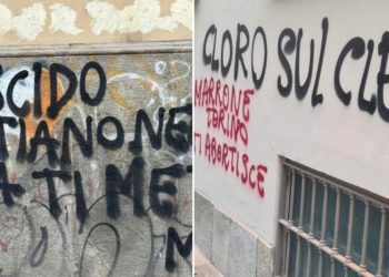 Convegno Federvita, scritte contro cristiani