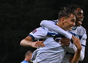 L'esultanza dell'Atalanta U23 in Serie C (da facebook.com/SerieCofficial)