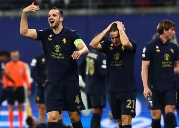 La Juventus esulta a Lipsia (Foto ANSA)