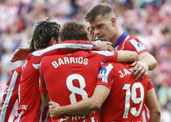 L'esultanza dell'Atletico Madrid (Foto ANSA)