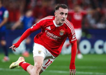 Kerem Akturkoglu con la maglia del Benfica (Foto ANSA)