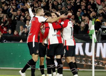 Il Feyenoord esulta per un gol (Foto ANSA)