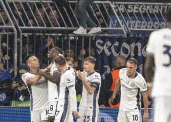 L'Inter festeggia una vittoria (Foto ANSA)