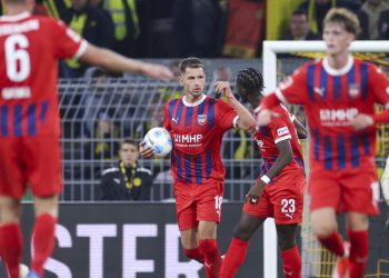Marvin Pieringer in gol con l'Heidenheim (Foto ANSA)