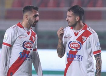 Simone Trimboli e Mattia Aramu con il Mantova (Foto ANSA)