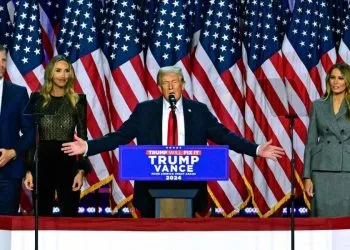 Il discorso di Donald Trump durante la notte elettorale (Ansa)