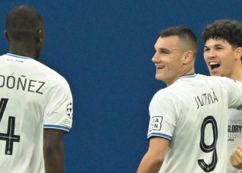 Il Bruges esulta in Champions League (Foto ANSA)