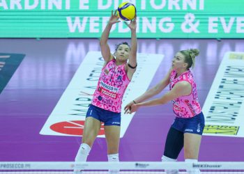 Gabriela Braga Guimaraes e Sarah Fahr con la Imoco Conegliano (da legavolleyfemminile.it)