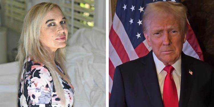 Lory Del Santo corteggiata da Donald Trump (Collage Instagram)