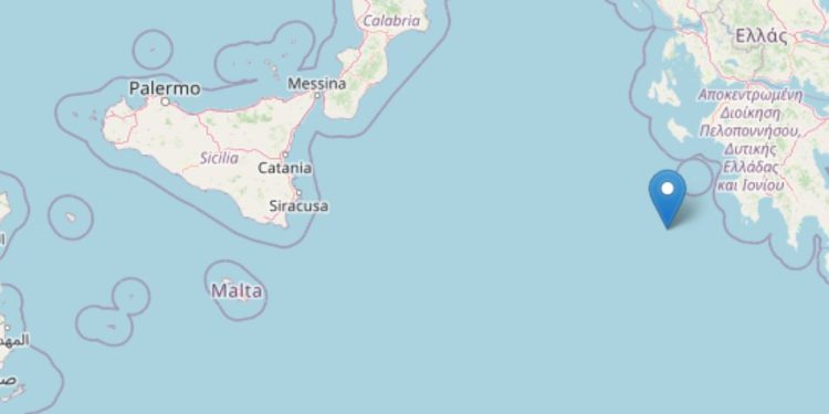 Terremoto oggi nel Mar Ionio