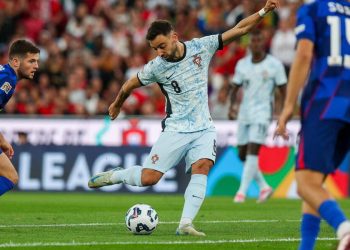 Bruno Fernandes con il Portogallo, contro la Croazia (Foto ANSA)